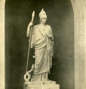 Italy Roma Vatican City Museum Sculpture Minerva old NPG Stereo Photo 1900