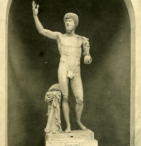 Italy Roma Vatican City Museum Sculpture Lucio Vero old NPG Stereo Photo 1900
