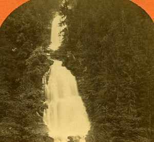 Switzerland Giessbach Falls old Jullien Stereo Photo 1885