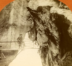 Switzerland Aar Gorge old Jullien Stereo Photo 1885