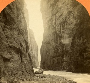 Switzerland Aar Gorge old Jullien Stereo Photo 1885