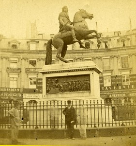 France Second Empire Paris Place des Victoires Old Stereo Photo 1868