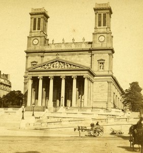 France Second Empire Paris Church St Vincent de Paul Old Stereo Photo 1868