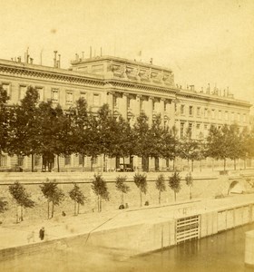 France Second Empire Paris la Monnaie Old Stereo Photo 1868