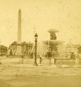 France Second Empire Paris Place of the Concorde Old Stereo Photo 1868