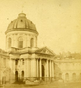 France Second Empire Paris Palais de l'Institut Old Stereo Photo 1868