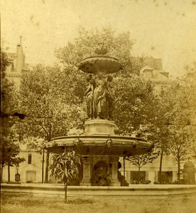 France Second Empire Paris Place Louvois Old Stereo Photo 1868