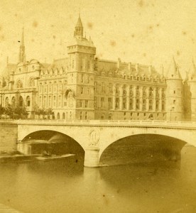 France Second Empire Paris Conciergerie Old Stereo Photo 1868