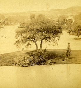 France Second Empire Paris Bois de Boulogne Lake Old Stereo Photo 1868