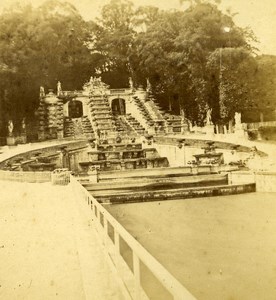 France Second Empire Paris Saint Cloud Fall Old Stereo Photo 1868
