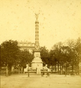 France Second Empire Paris Place du Chatelet Old Stereo Photo 1868