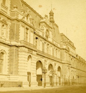 France Second Empire Paris Louvre Entrance Old Stereo Photo 1868