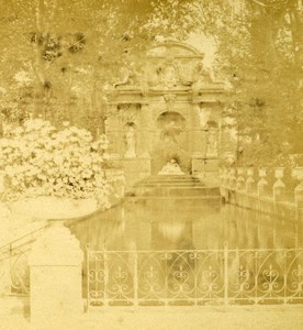 France Second Empire Paris Gardens of Luxembourg Old Stereo Photo 1868