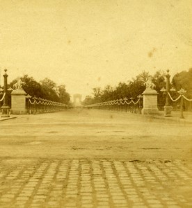 France Second Empire Paris Champs Elysées Old Stereo Photo 1868