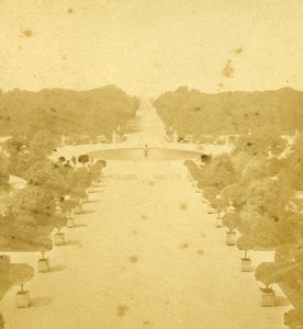 France Second Empire Paris Tuileries Garden Side Old Stereo Photo 1868