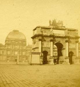 France Second Empire Paris Tuileries Old Stereo Photo 1868