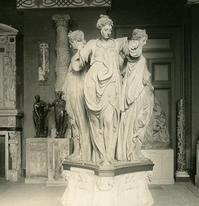 Paris Louvre Museum Sculpture Wood Group by Pilon Old NPG Stereo Photo 1900