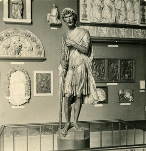Paris Louvre Museum Sculpture St Christopher by Vecchietta NPG Stereo Photo 1900