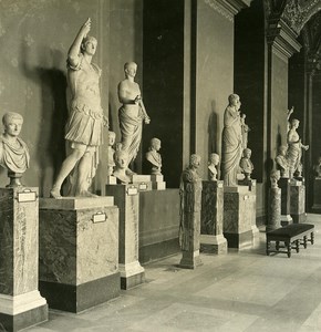 France Paris Louvre Museum Sculpture Roman emperors Old NPG Stereo Photo 1900