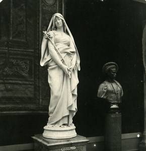 Paris Museum Luxembourg Sculpture Delaplanche Old NPG Stereo Photo 1900
