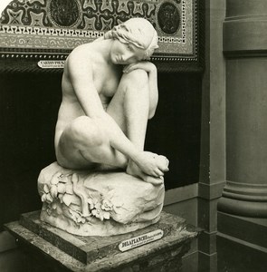 Paris Museum Luxembourg Sculpture Eugene Delaplanche Old NPG Stereo Photo 1900