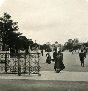 France Paris Garden of Tuileries Old NPG Stereo Photo 1900