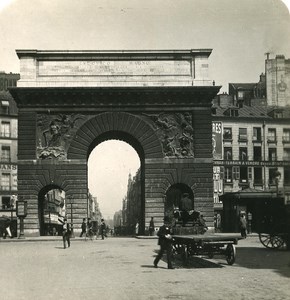 France Paris Door Saint Martin Old NPG Stereo Photo 1900