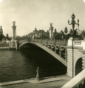 France Paris Bridge Alexander III Old NPG Stereo Photo 1900