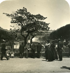 France Paris Garden of Palais Royal Old NPG Stereo Photo 1900