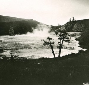 USA Yellowstone Park Geyser Terrace Old NPG Stereo Photo 1900