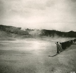 USA Yellowstone Park At the Noris Geyser Basin Old NPG Stereo Photo 1900