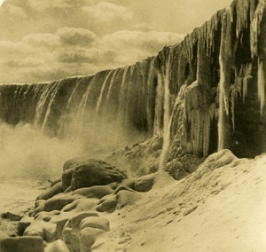 USA Niagara Falls Winter Old NPG Stereo Photo 1900