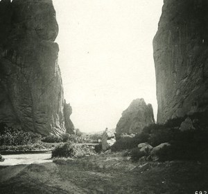 USA Colorado Garden of Gods Rocks Old NPG Stereo Photo 1900