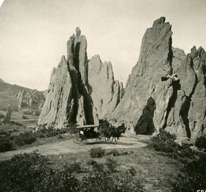 USA Colorado Garden of Gods Hercules Rock Old NPG Stereo Photo 1900