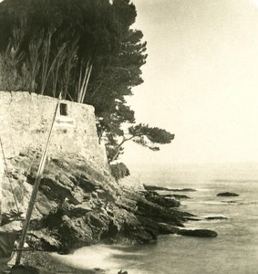 Italy Liguria Riviera Genoa Nervi Sea Front Old NPG Stereo Photo 1900