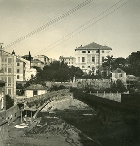 Italy Liguria Riviera Genoa Nervi Ponte Vecchio Old NPG Stereo Photo 1900