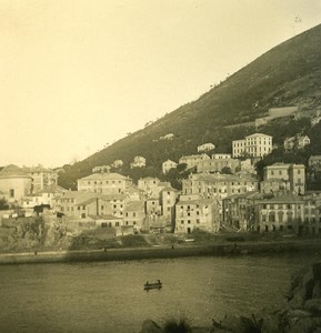 Italy Liguria Riviera Genoa Nervi Panorama Old NPG Stereo Photo 1900