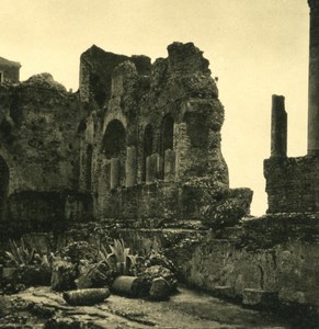 Italy Sicily Taormina Greek Theater Old NPG Stereo Photo 1900