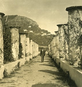 Italy Ravello Hotel Belvedere Road Old NPG Stereo Photo 1900