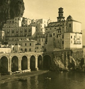 Italy Atrani Panorama Old NPG Stereo Photo 1900