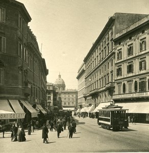 Italy Roma Via del Corso Vittorio Emanuele Old NPG Stereo Photo 1900