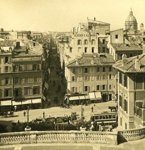 Italy Roma Panorama of Trinita de Monti Old NPG Stereo Photo 1900