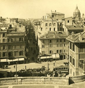 Italy Roma Panorama of Trinita de Monti Old NPG Stereo Photo 1900