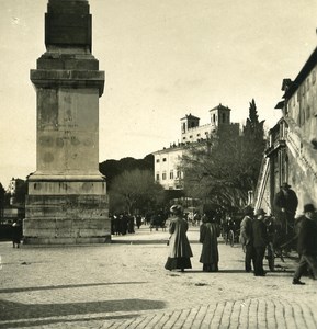 Italy Roma Trinita de Monti Old NPG Stereo Photo 1900