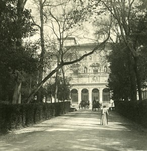 Italy Roma Villa Borghese Gardens Detail Old NPG Stereo Photo 1900