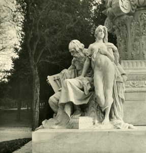 Italy Roma Villa Borghese Gardens Detail Old NPG Stereo Photo 1900