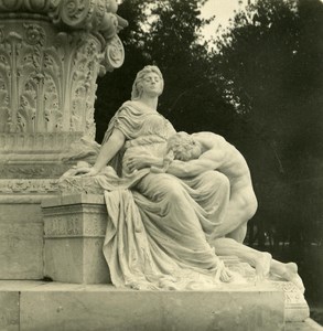 Italy Roma Villa Borghese Gardens Detail Old NPG Stereo Photo 1900