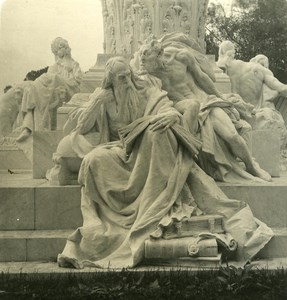 Italy Roma Villa Borghese Gardens Detail Old NPG Stereo Photo 1900