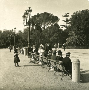 Italy Roma Pincio Gardens Old NPG Stereo Photo 1900