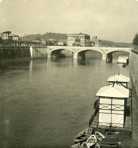 Italy Roma Bridge Margherita Old NPG Stereo Photo 1900